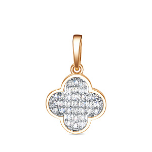 Подвеска из красного золота с фианитами