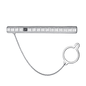 зажим д/галстука из серебра с бриллиантами