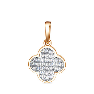 Подвеска из красного золота с фианитом