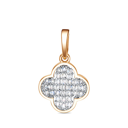 Подвеска из красного золота с фианитами