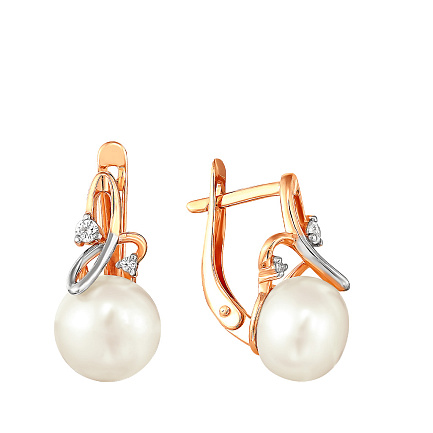 Серьги с английским замком из красного золота