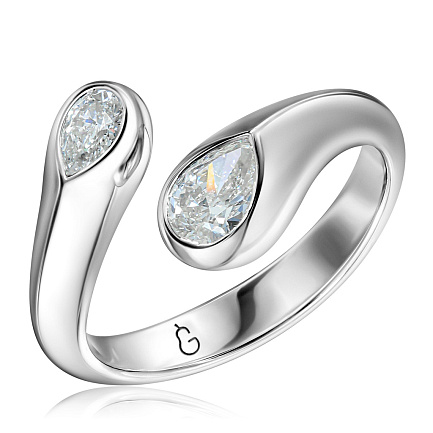 Кольцо из белого золота с бриллиантами