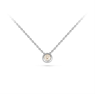 Колье из белого золота с бриллиантом