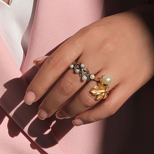 Кольцо из серебра с жемчугом