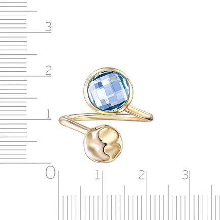 Кольцо из желтого золота с топазом