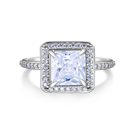 Кольцо из серебра с фианитом