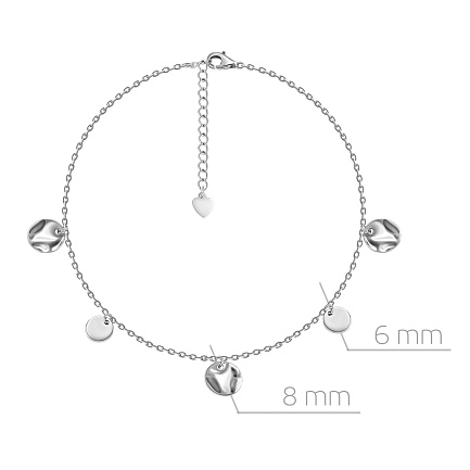 Браслет на ногу декоративный из серебра