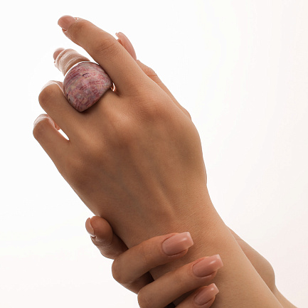 Кольцо из серебра с позолотой, эмалью