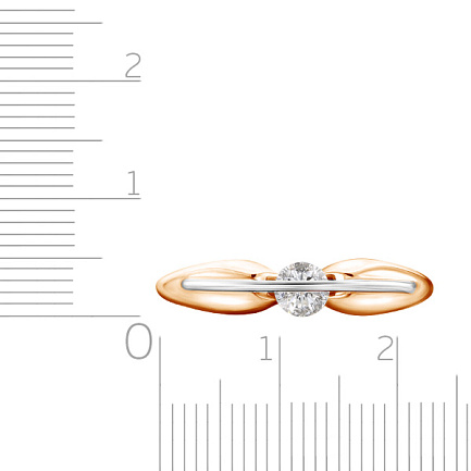 Кольцо из красного золота с бриллиантами