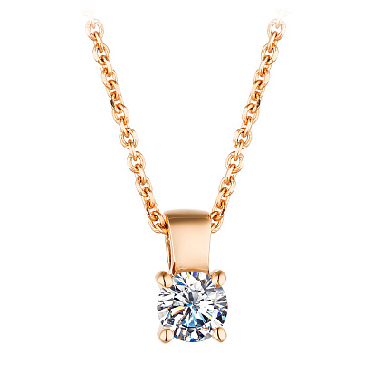 Колье из красного золота с бриллиантом