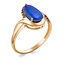 Кольцо из красного золота с гранатами, опалом