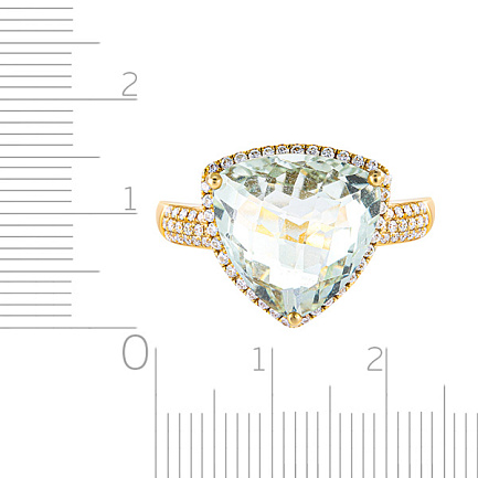 Кольцо из желтого золота с бриллиантами, аметистом