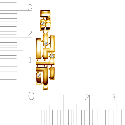 Подвеска из желтого золота с фианитом