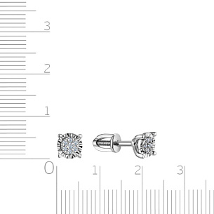 Пусеты из белого золота с бриллиантами