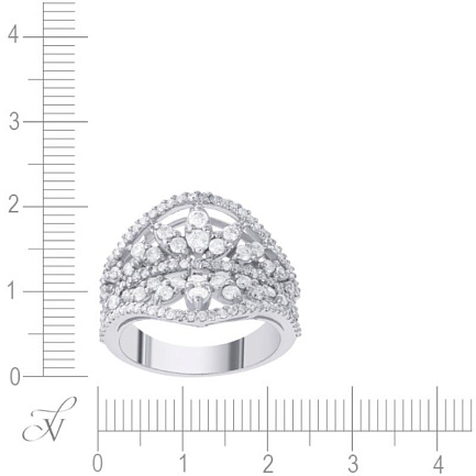 Кольцо из белого золота с бриллиантами