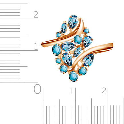 Кольцо из красного золота с топазом