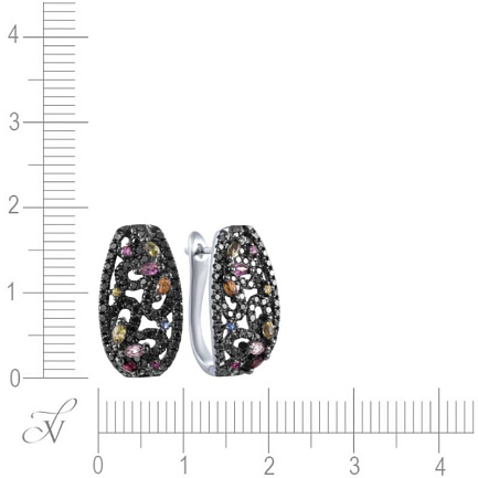 Серьги с английским замком из белого золота с сапфирами