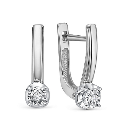 Серьги из белого золота с бриллиантами