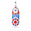 Подвеска из серебра с ониксом, фианитом