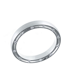 Кольцо обручальное из белого золота с бриллиантами