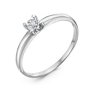 Кольцо из белого золота с бриллиантом