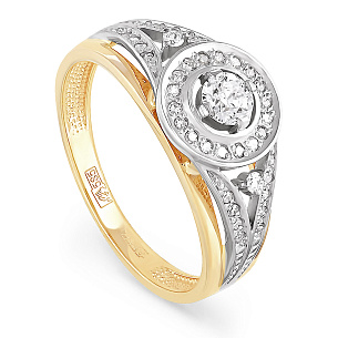 Кольцо из желтого золота с бриллиантом