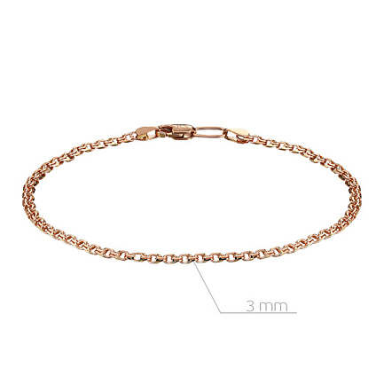 Браслет ручной работы из красного золота, плетение бисмарк