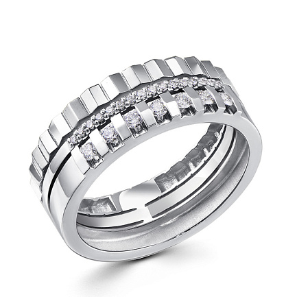 Кольцо из белого золота с бриллиантами