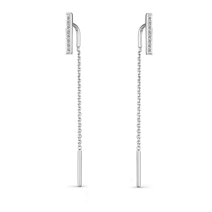 Серьги из белого золота с бриллиантами