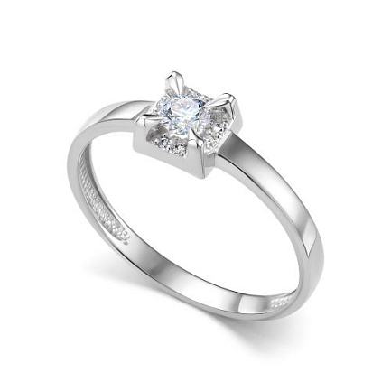 Кольцо из белого золота с бриллиантами