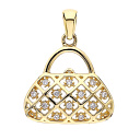 Подвеска из желтого золота с фианитами