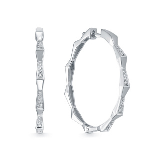 Серьги из белого золота с бриллиантом