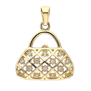 Подвеска из желтого золота с фианитами