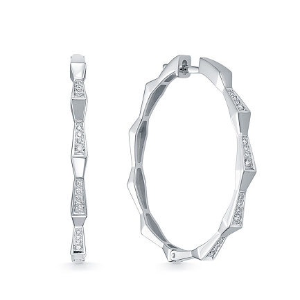 Серьги из белого золота с бриллиантами