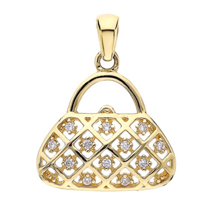 Подвеска из желтого золота с фианитами
