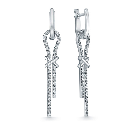 Серьги из белого золота с бриллиантами