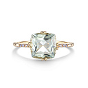 Кольцо из желтого золота с бриллиантами, аметистом