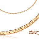 Цепь автомат из красного золота, плетение якорное