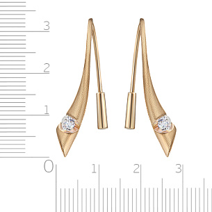 Серьги Продевки из красного золота с бриллиантами