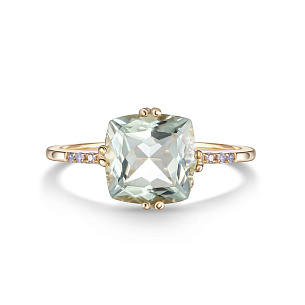 Кольцо из желтого золота с аметистом