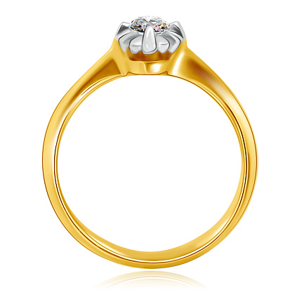 Кольцо из желтого золота с бриллиантом