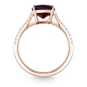 Кольцо из красного золота с бриллиантами, гранатом