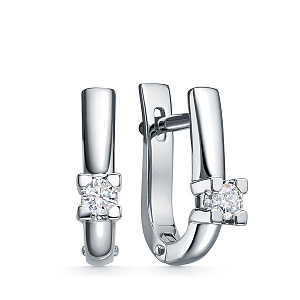 Серьги из белого золота с бриллиантами