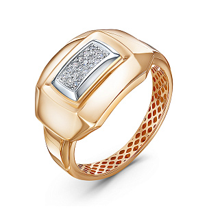 Кольцо из красного золота с бриллиантом