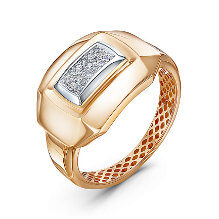 Кольцо из красного золота с бриллиантами