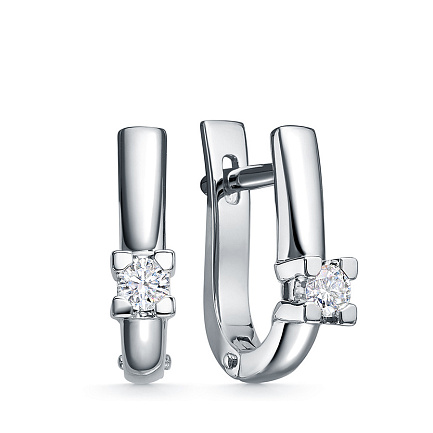 Серьги из белого золота с бриллиантами