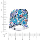 Кольцо из белого золота с сапфирами, танзанитами