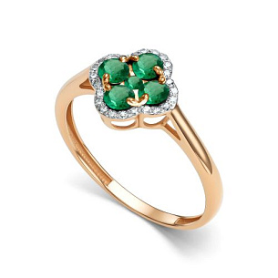 Кольцо из красного золота с бриллиантом