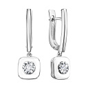 Серьги с английским замком из белого золота с бриллиантами