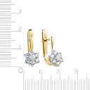 Серьги с английским замком из желтого золота с бриллиантом